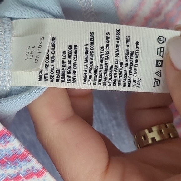 FREE PEOPLE MixPrint BELLA Collar Henley Tee Top - Picture 7 of 7